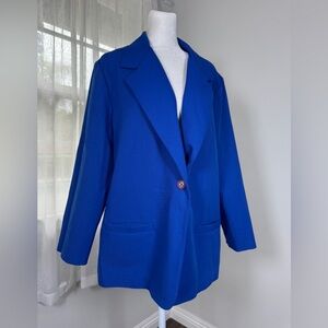 Vintage ‘90s Sissies Royal Blue Relaxed Fit Single Breasted Lightweight Blazer